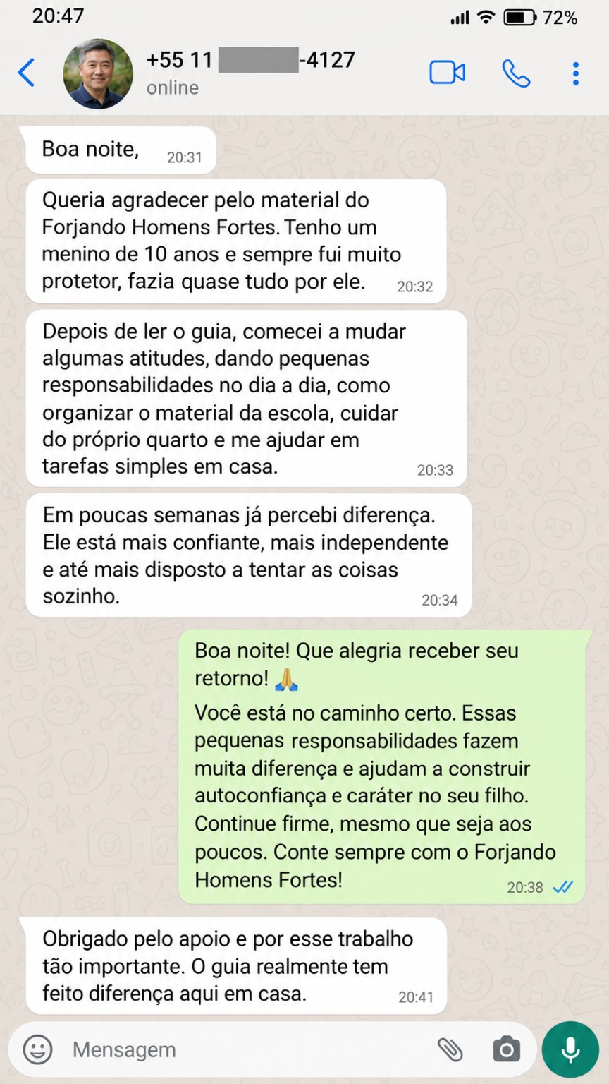 Depoimento 2 sobre o Forjando Homens Fortes